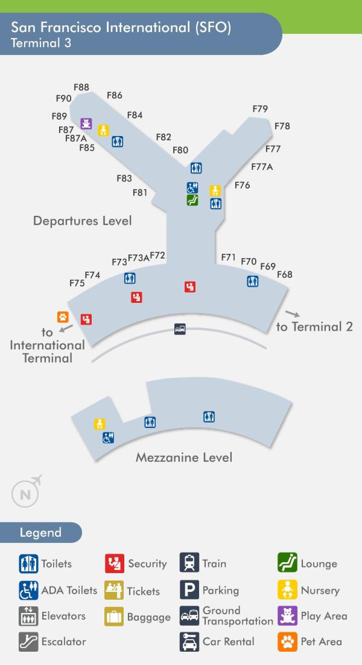 SFO аэровокзал картата 3