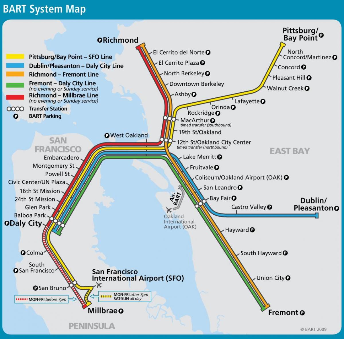 Системата Сан Франциско Барт картата