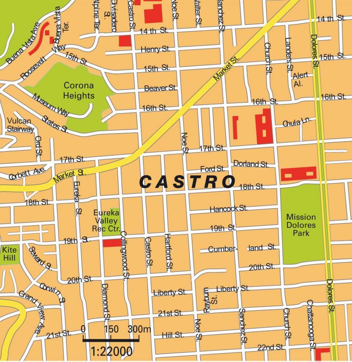 карта на район Кастро в Сан Франциско