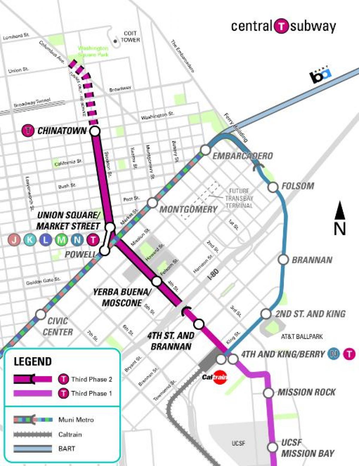 централната метростанция Сан Франциско карта
