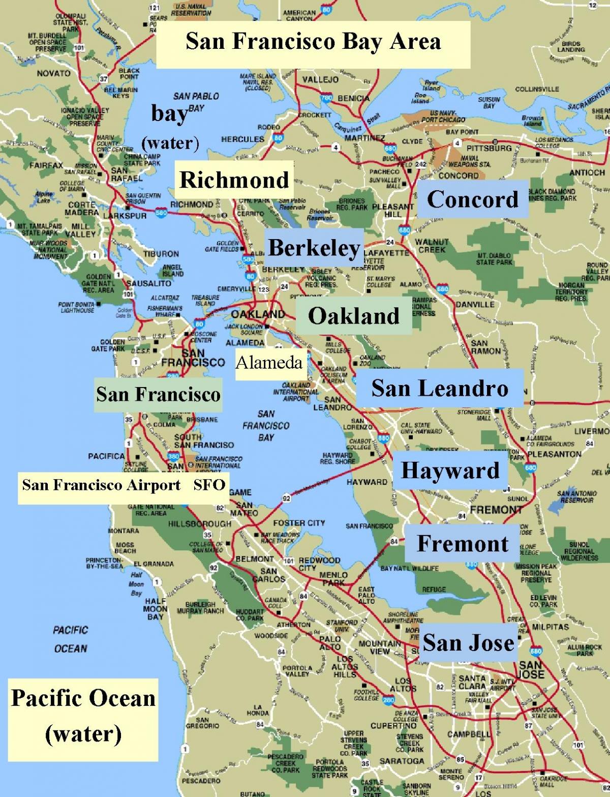 карта на Сан Франциско, Калифорния