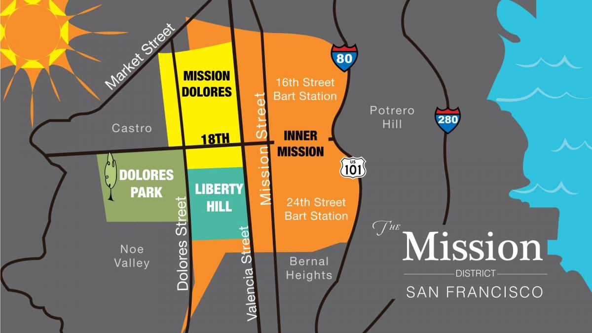 Карта мисия района на Сан Франциско