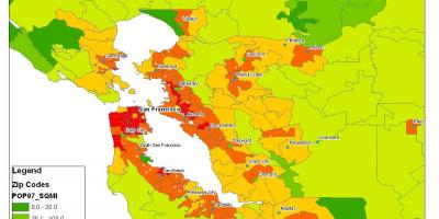 Картата на населението на Сан Франциско 