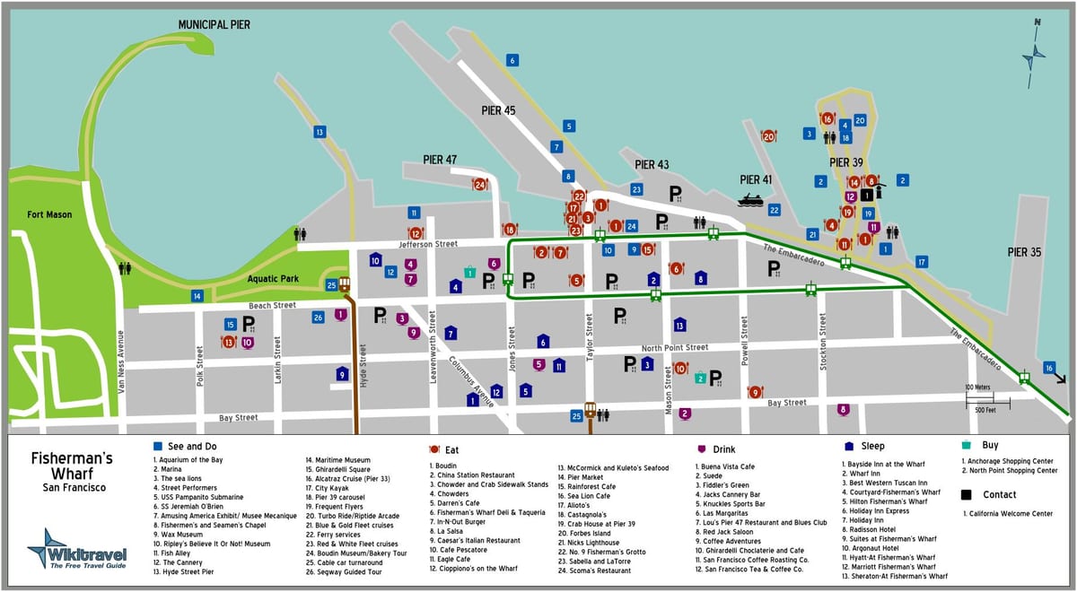 карта Wharf, Сан Франциско рибар