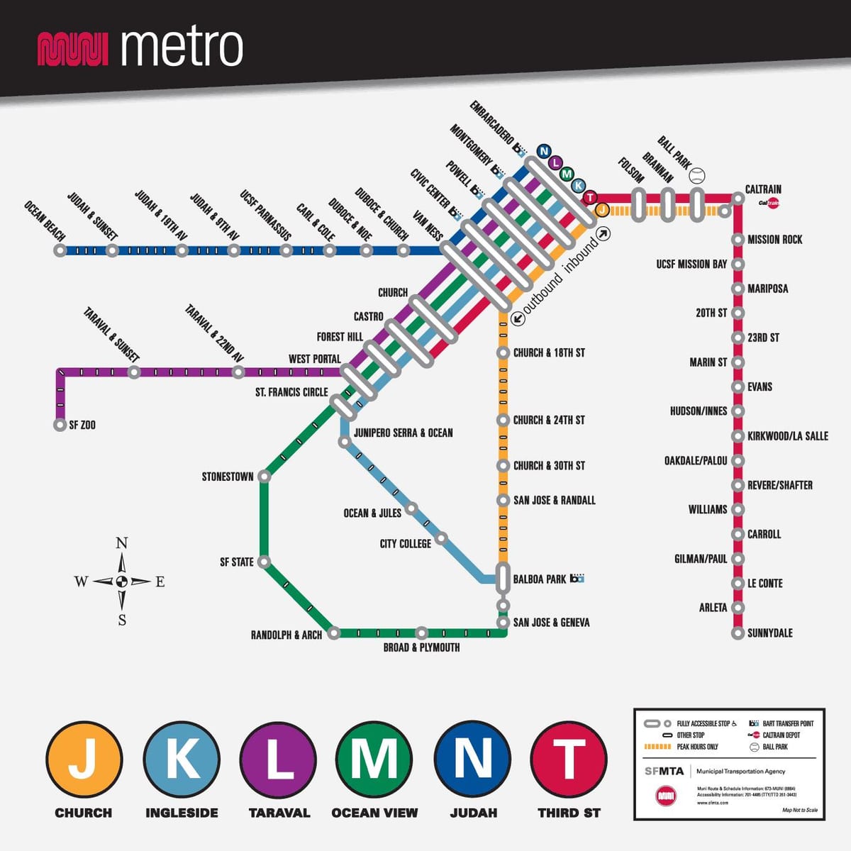 СФ метрото Муни картата