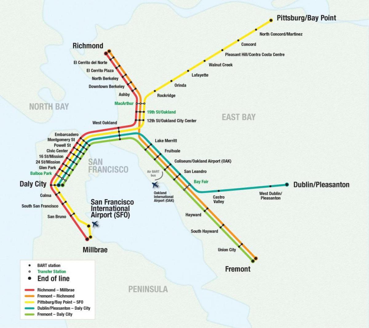 Сан Франциско летище Барт картата
