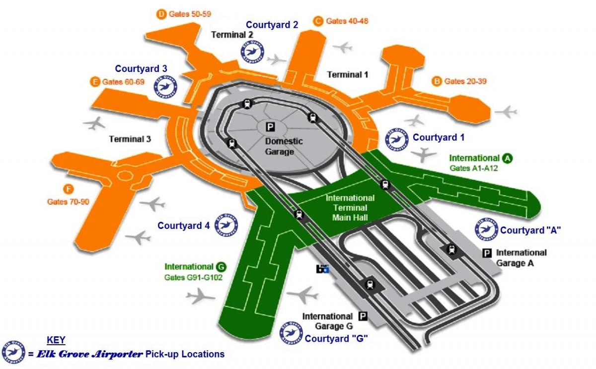 SFO на международния терминал пристигащи на картата 