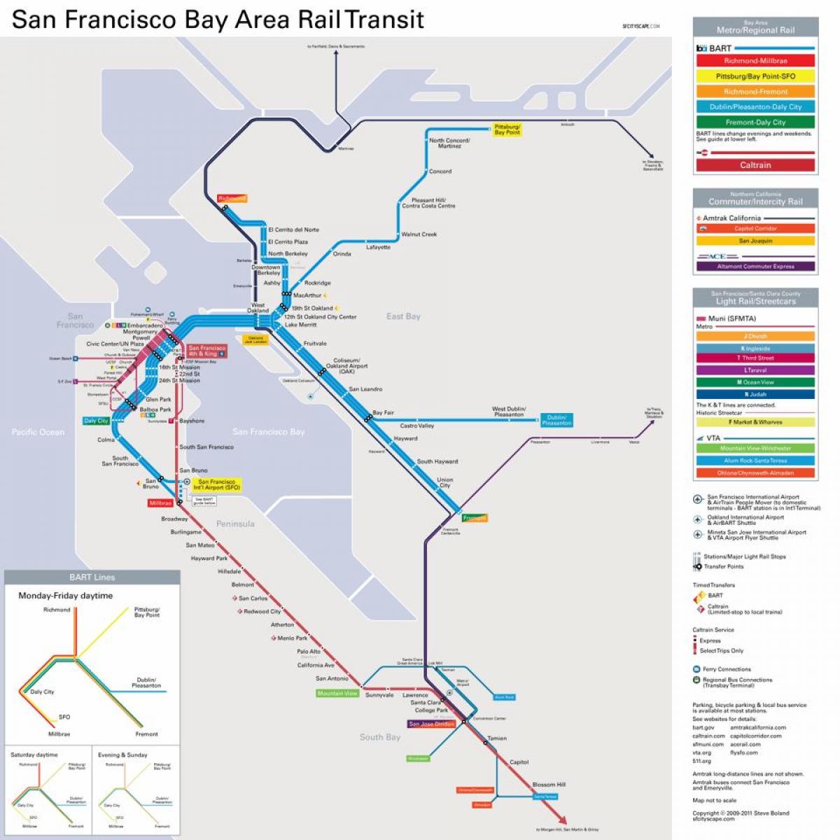 станция Bart в Сан Франциско картата