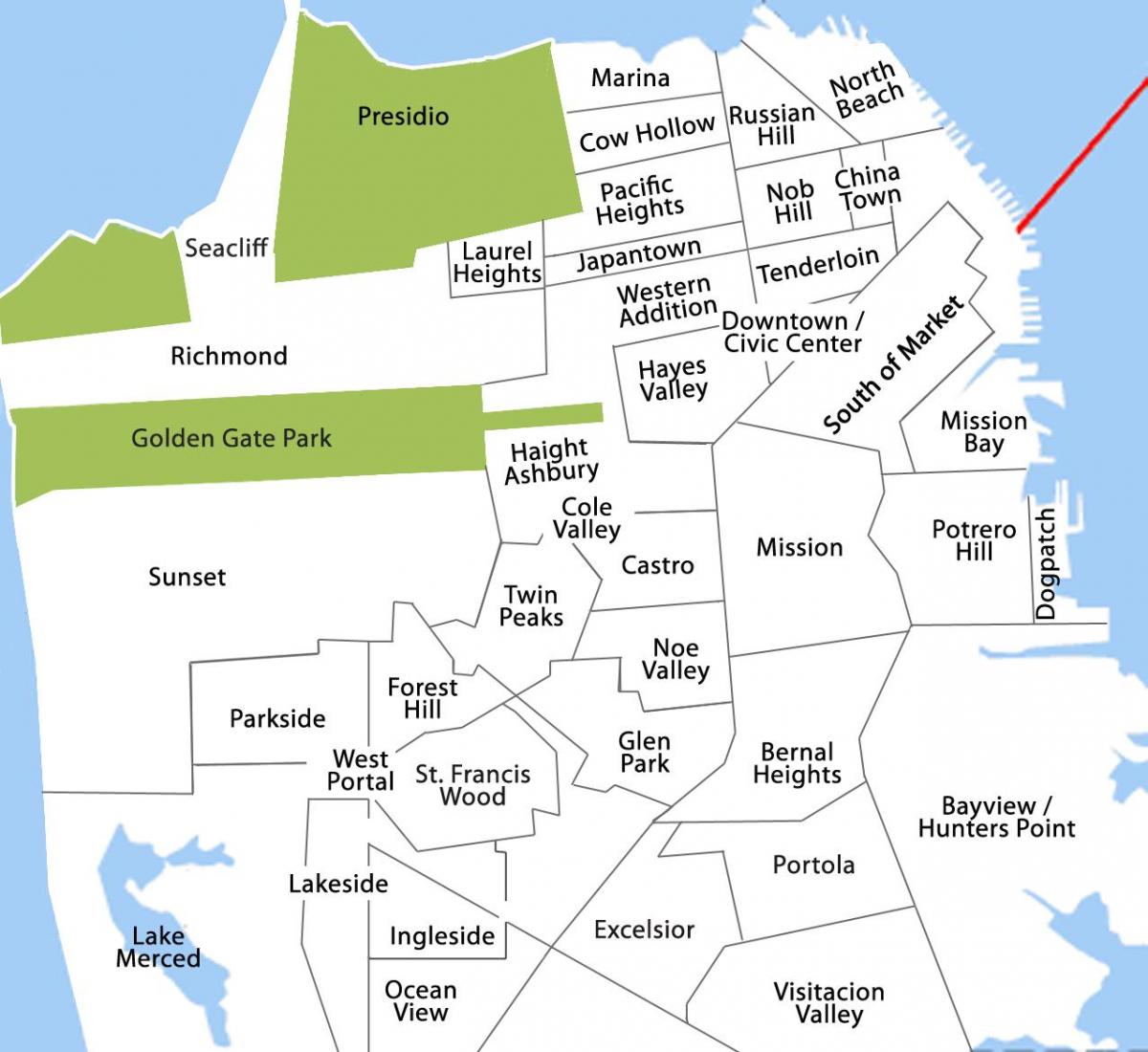 Карта Вили район на Сан Франциско 