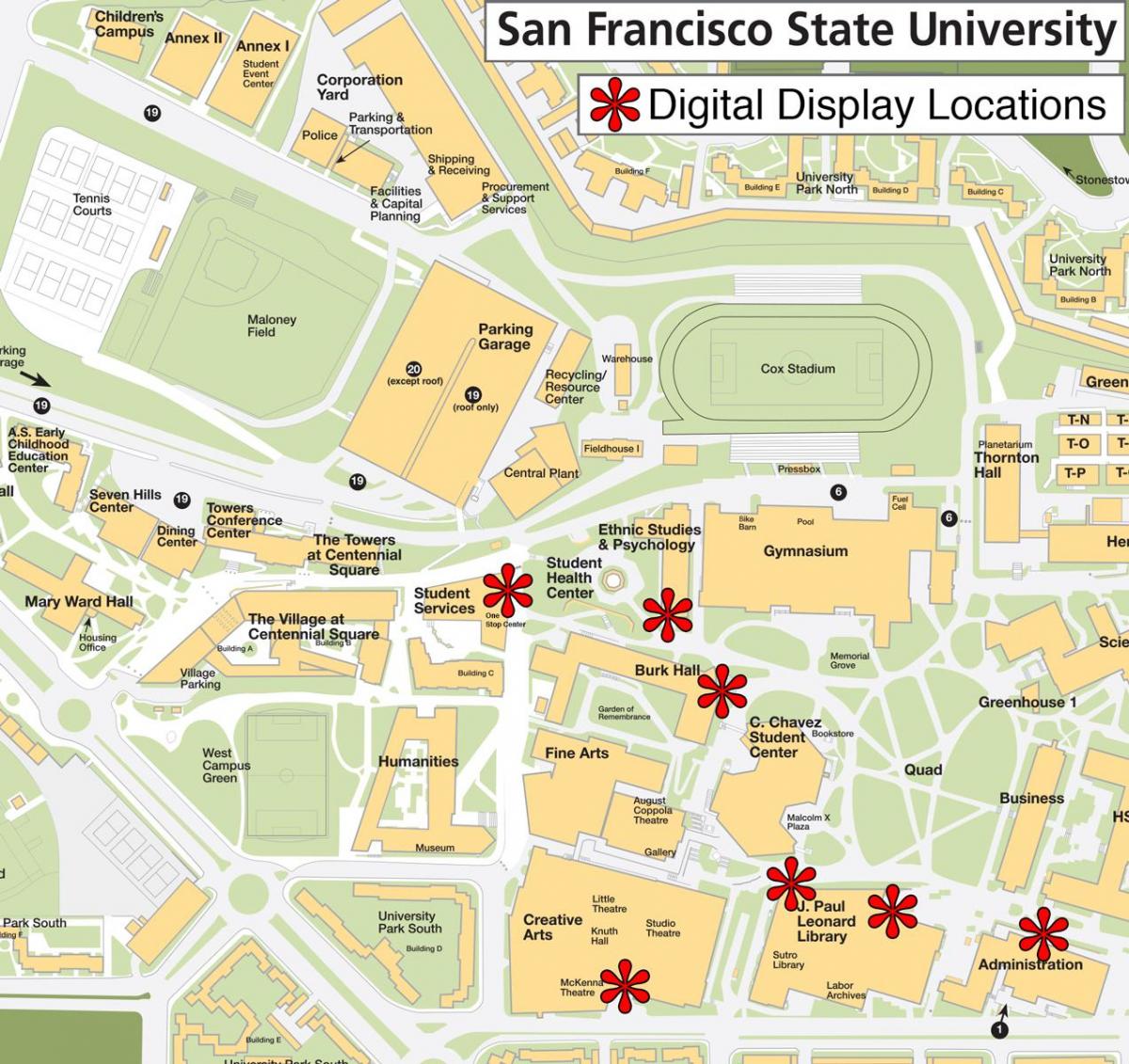 Сан Франциско държавен университет на картата