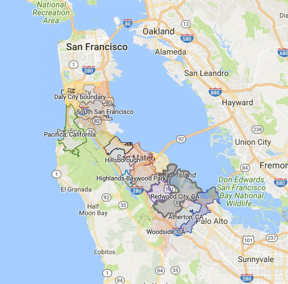 Карта на границите на Сан Франциско 