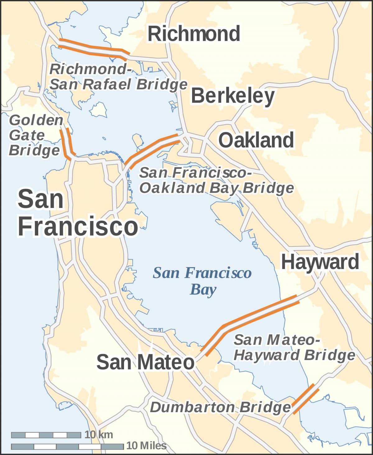 карта на Сан Франциско и моста Голдън гейт