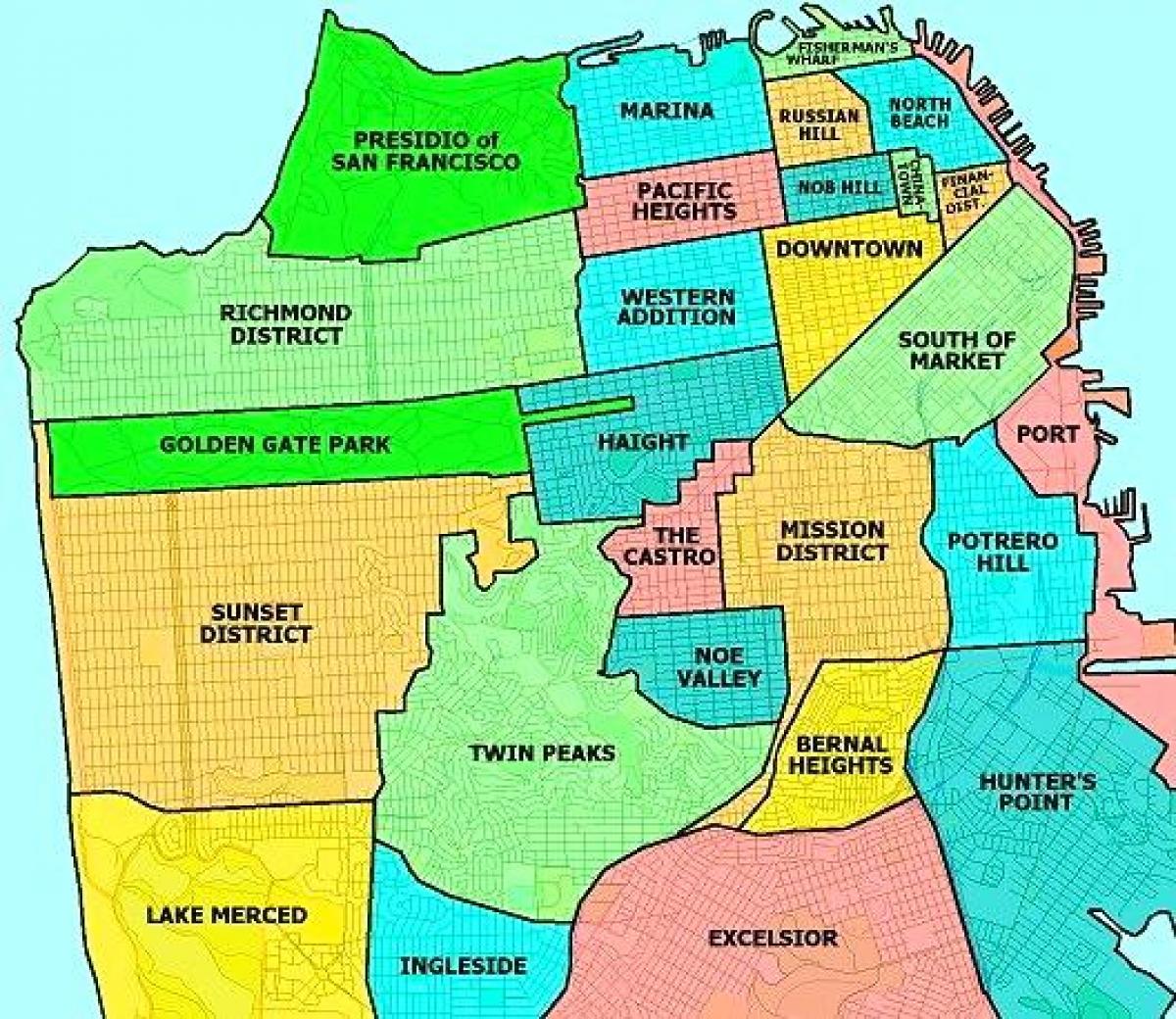 предградие на Сан Франциско картата