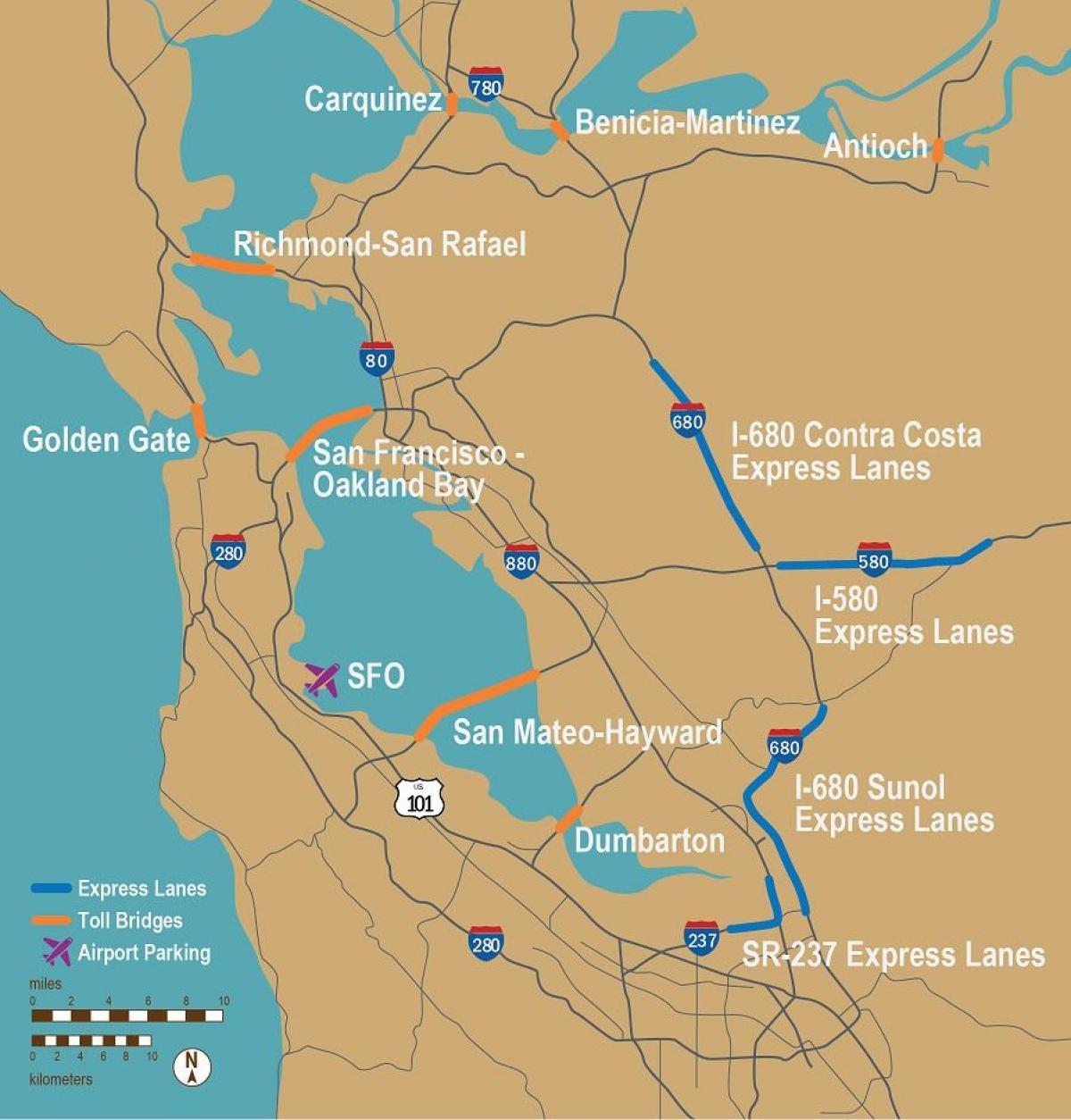 пътни такси в Сан Франциско картата