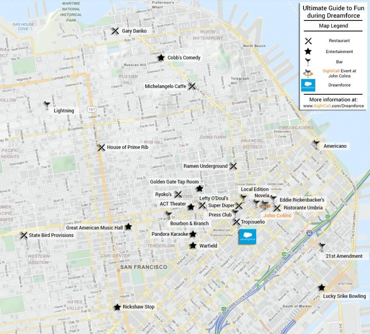 Карта на Сан Франциско ресторант