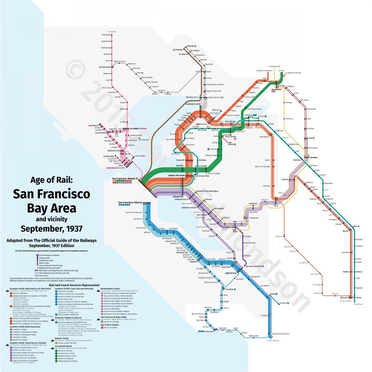 Сан Франциско с влак на картата