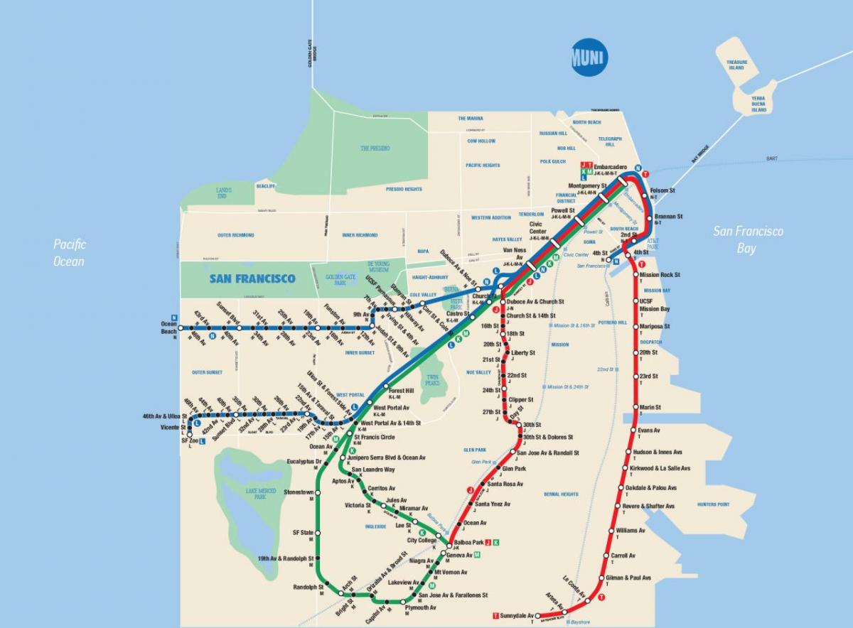 Карта на Сан Франциско Муни приложение