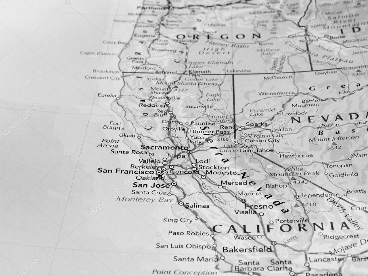 черно-бяла карта Сан Франциско