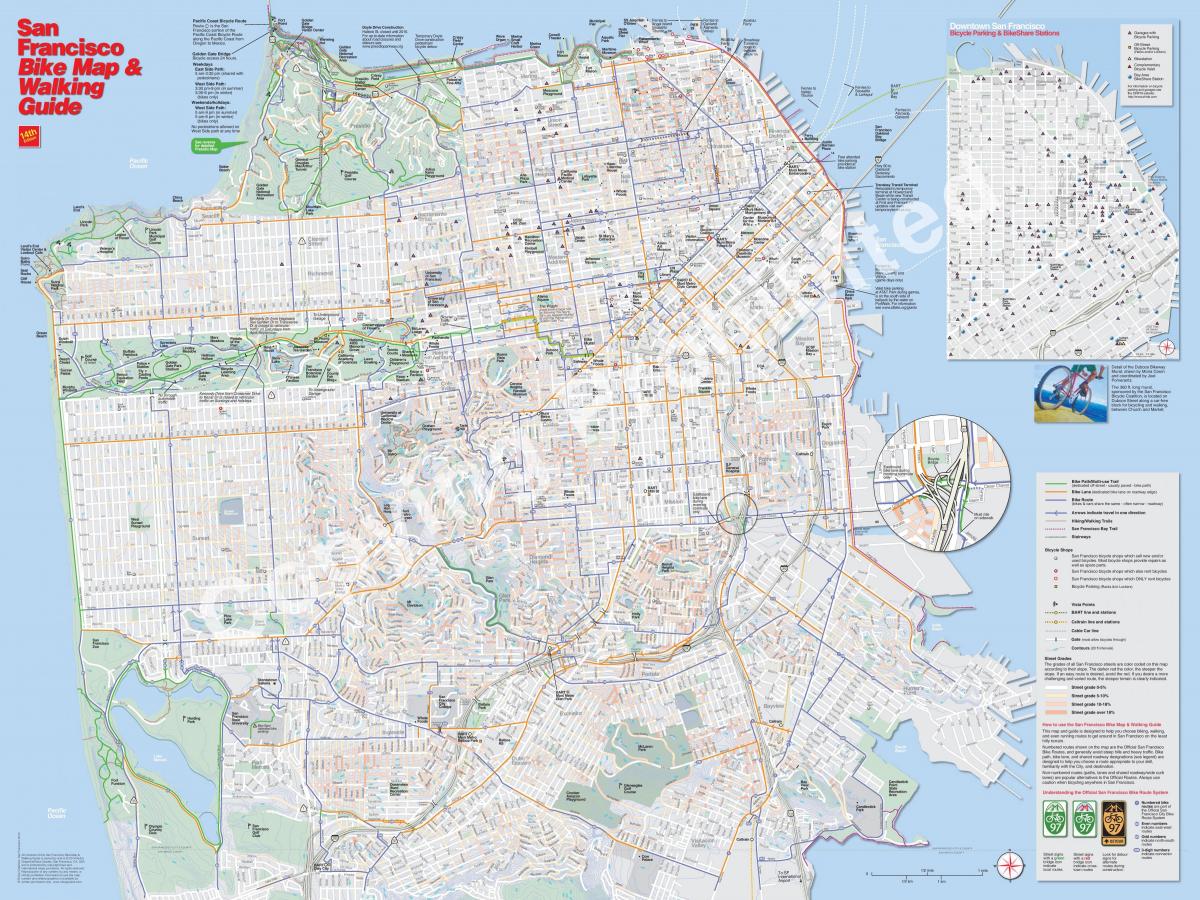 Карта на Сан Франциско велосипеди