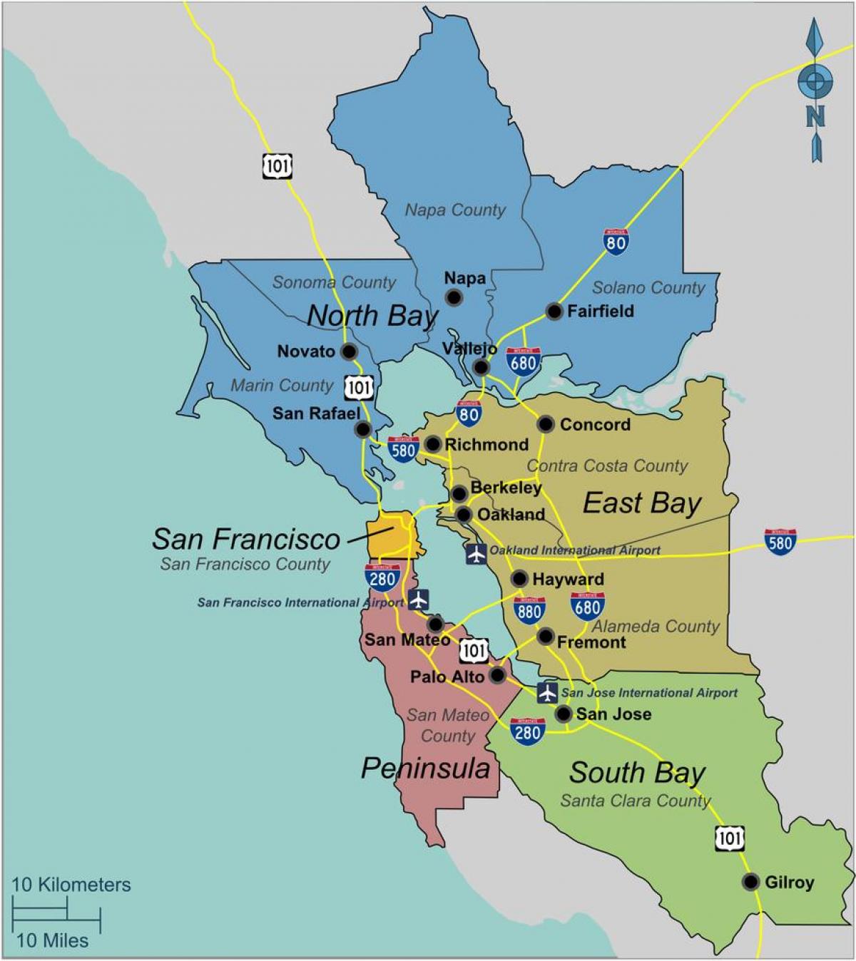 карта на Южен Сан Франциско 