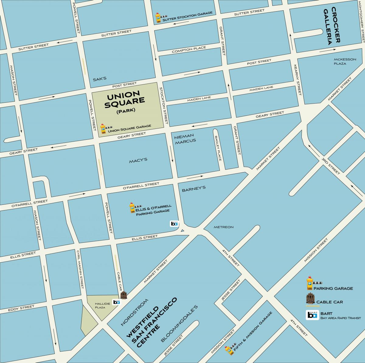 Пазаруване в Сан Франциско картата