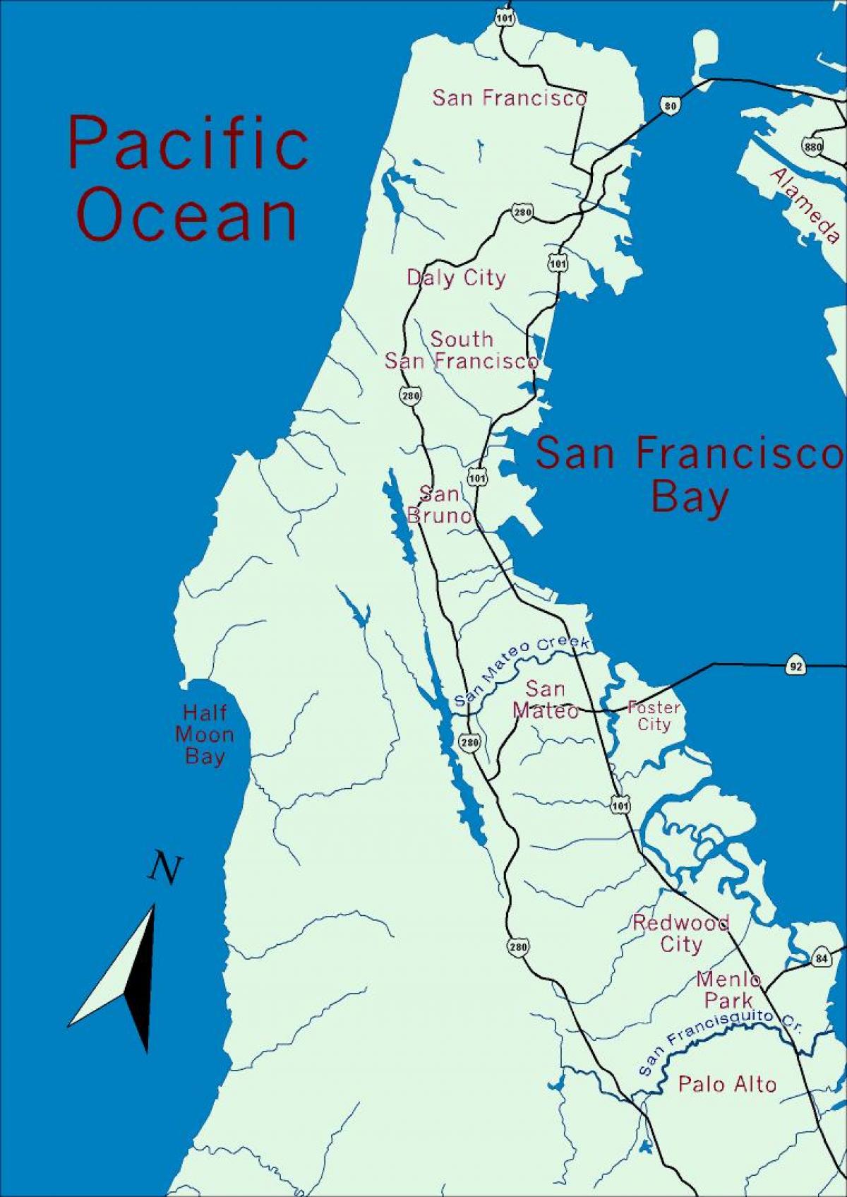 Карта на залива на полуостров