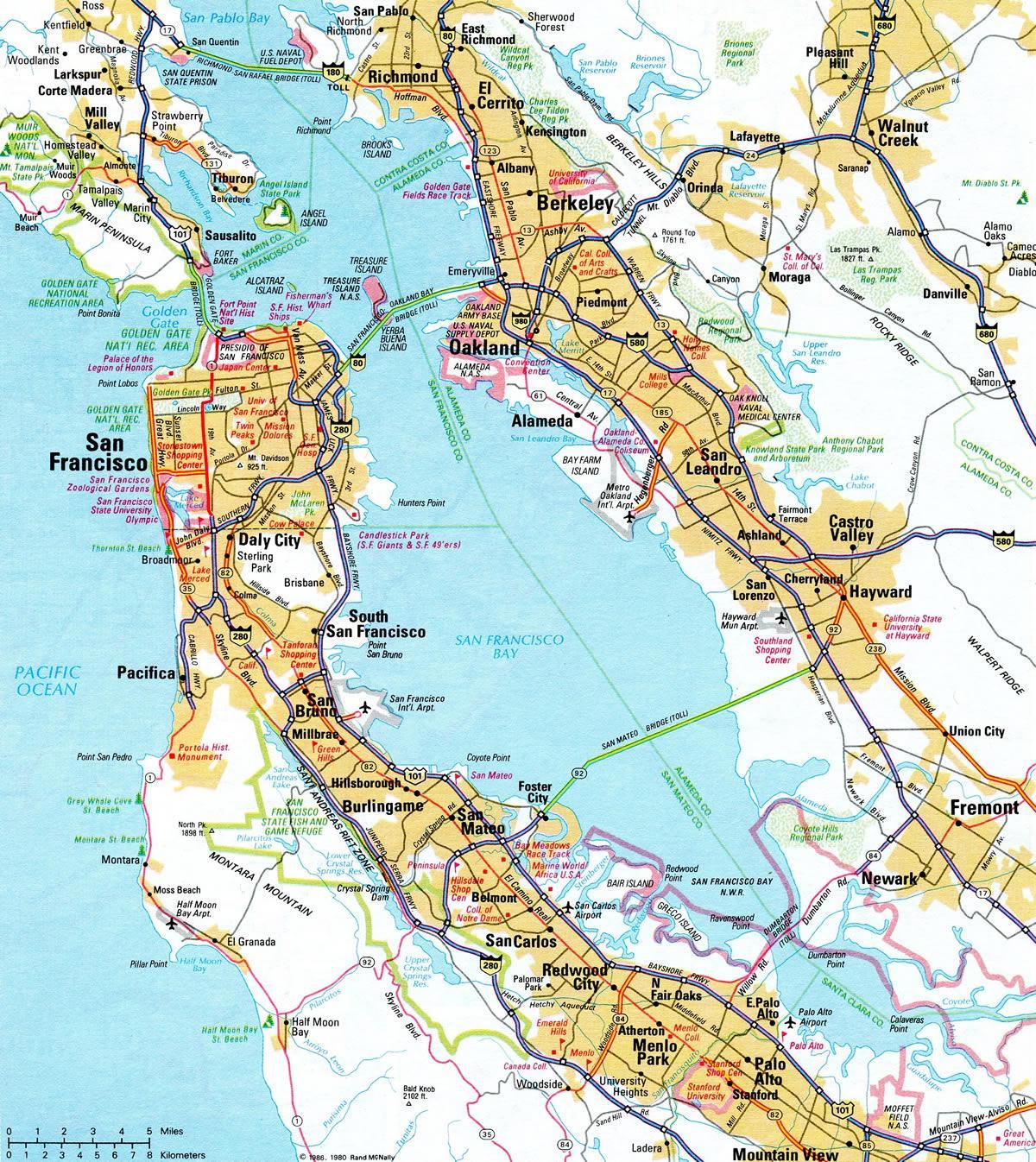 Карта на залива на магистрала 
