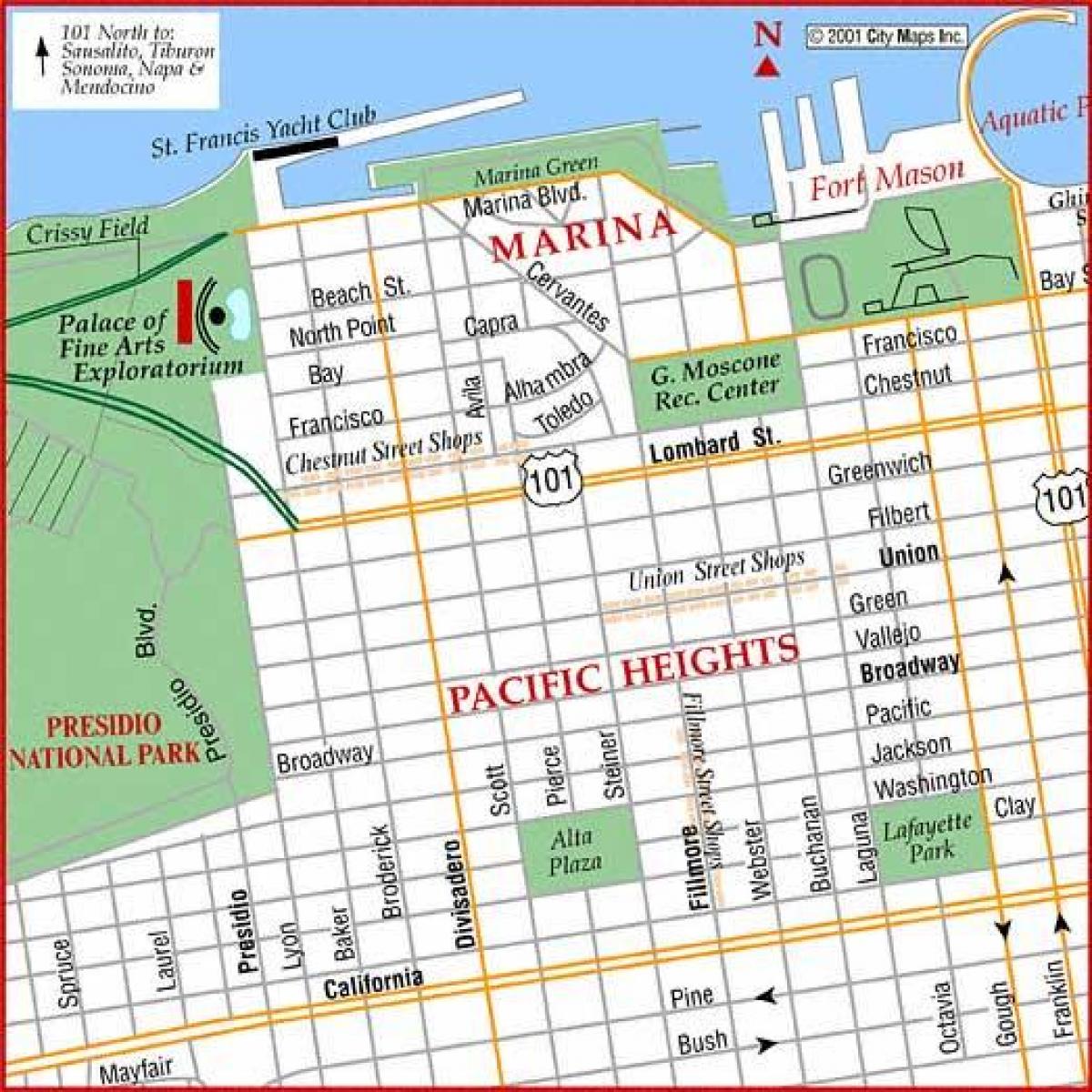 Сан Франциско Марина картата