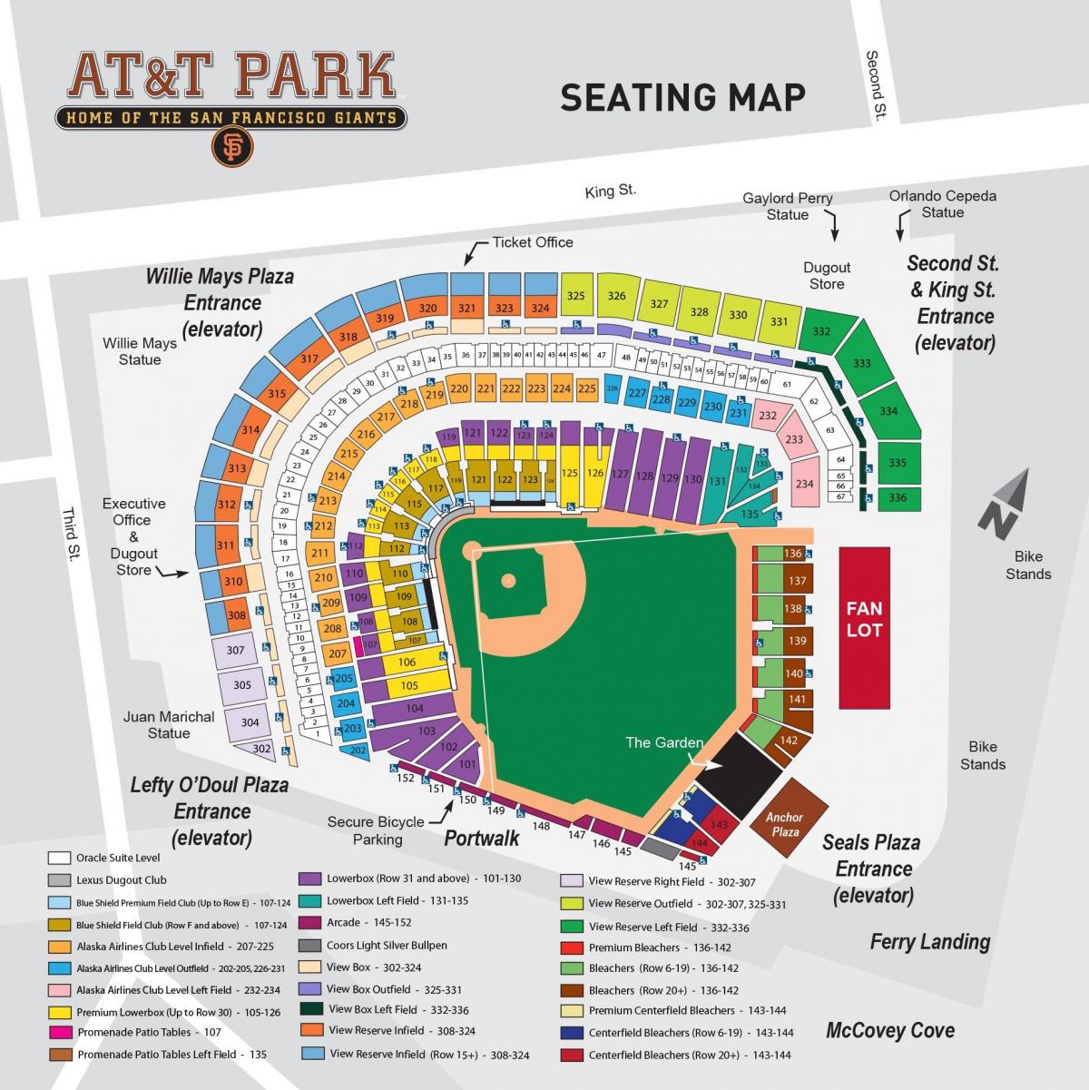 Картата стадион AT&T парк 