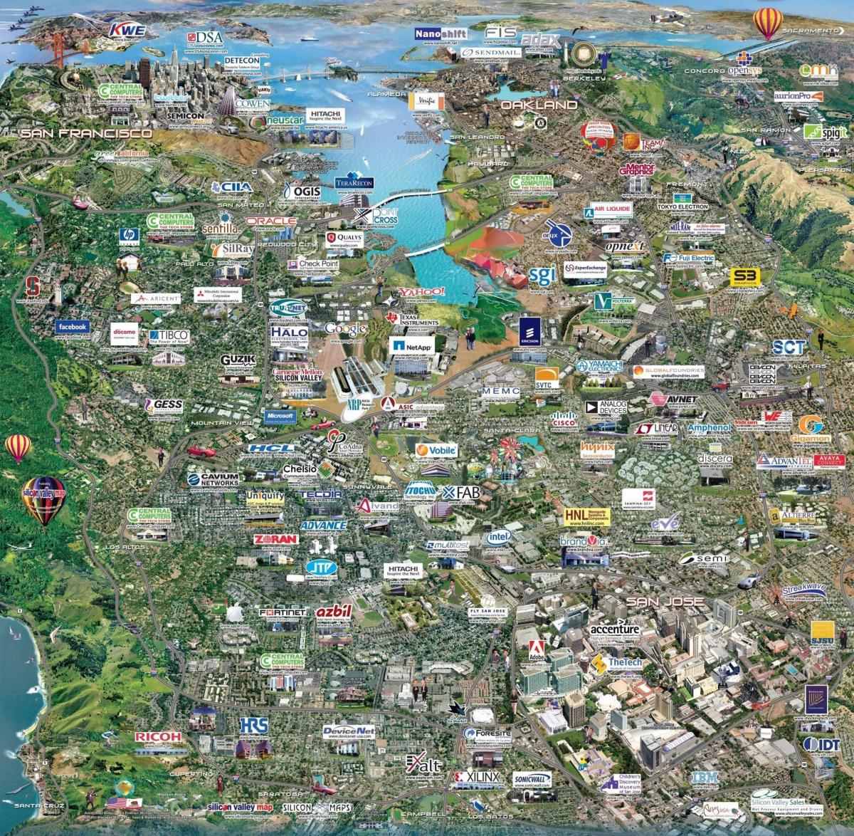 Силиконовата долина тек картата