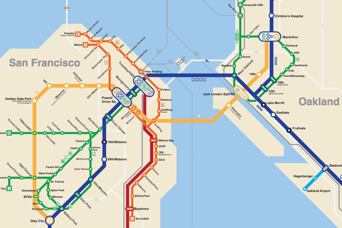 Сан Франциско карта на метрото