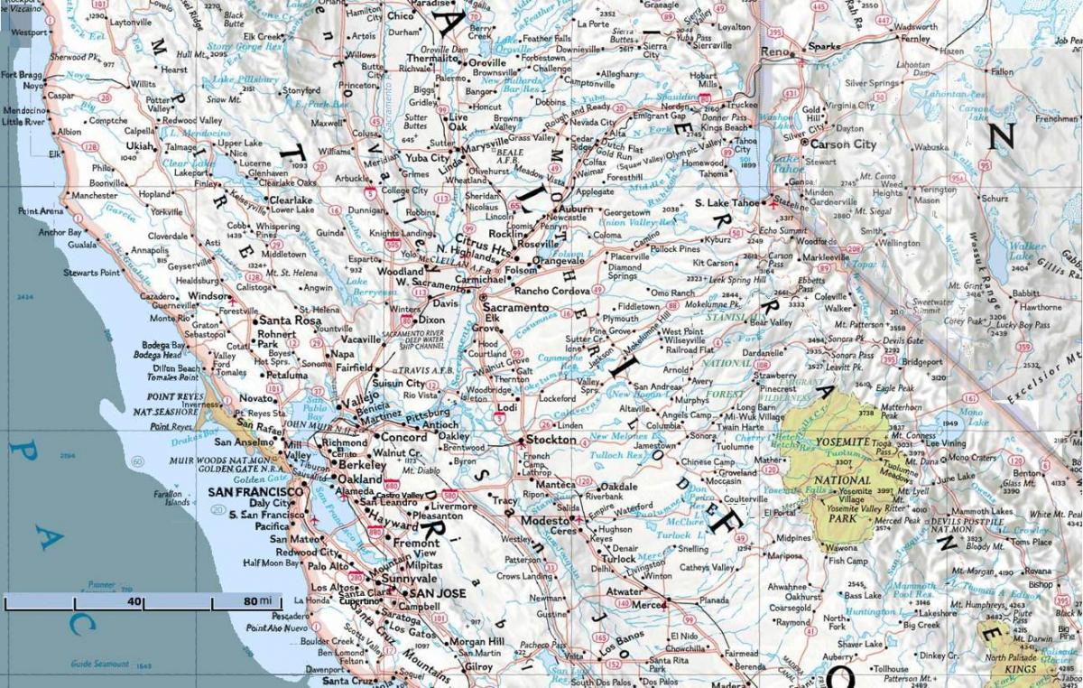 Карта на север от Сан Франциско