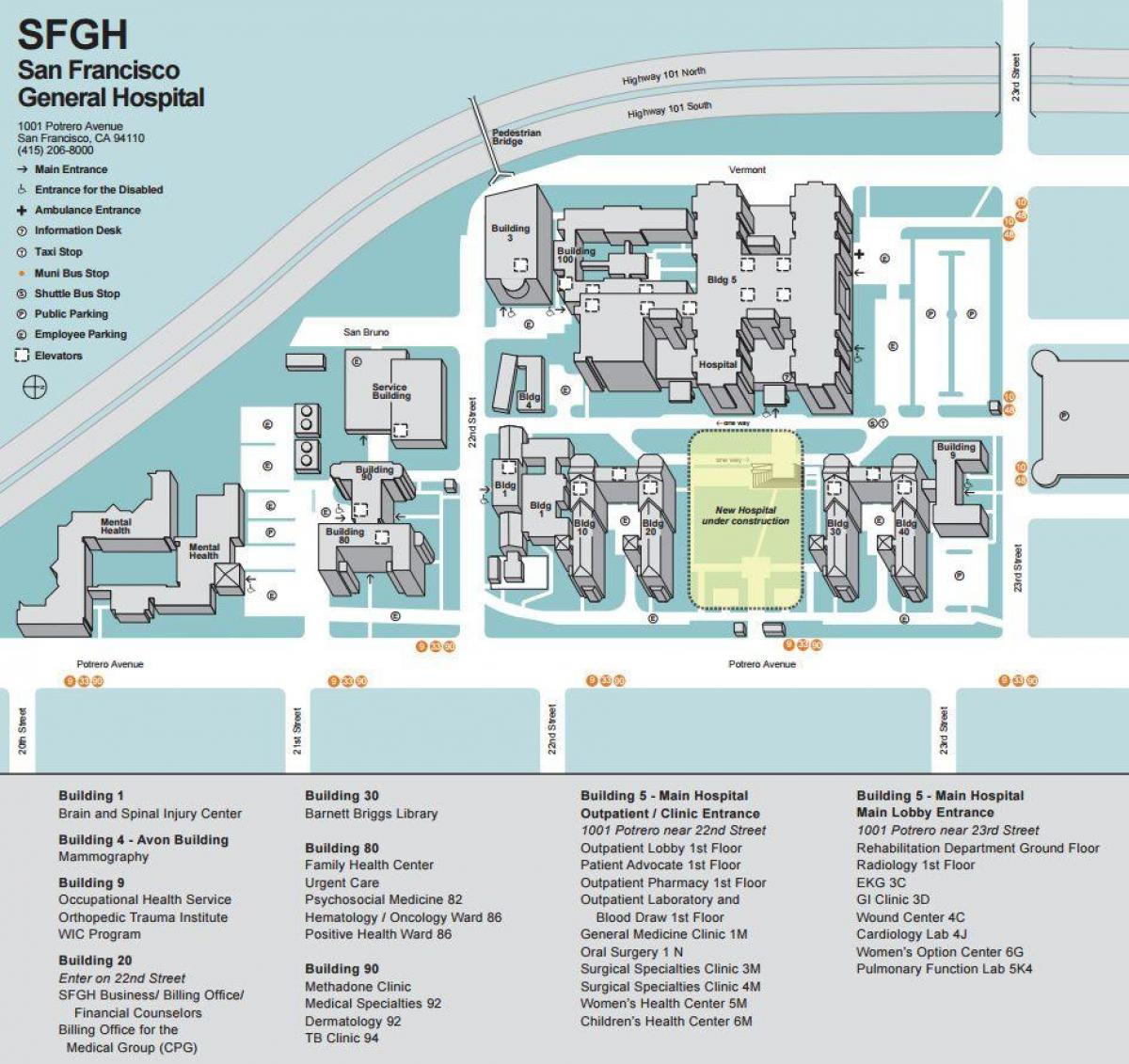 Карта на UCSF медицински център 
