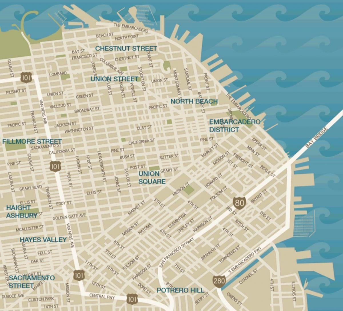 карта на Съюза в Сан Франциско площад