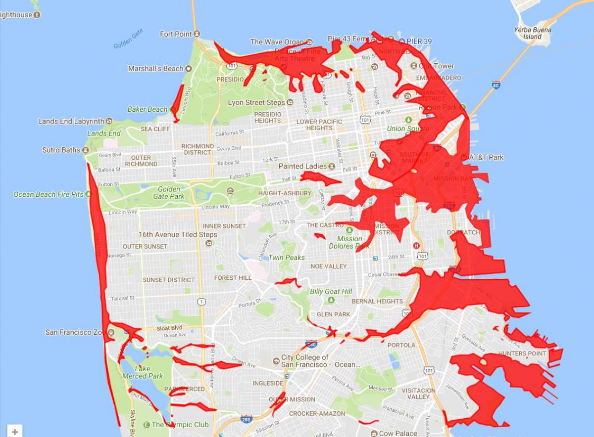 Квартали Сан Франциско, за да се избегне картата