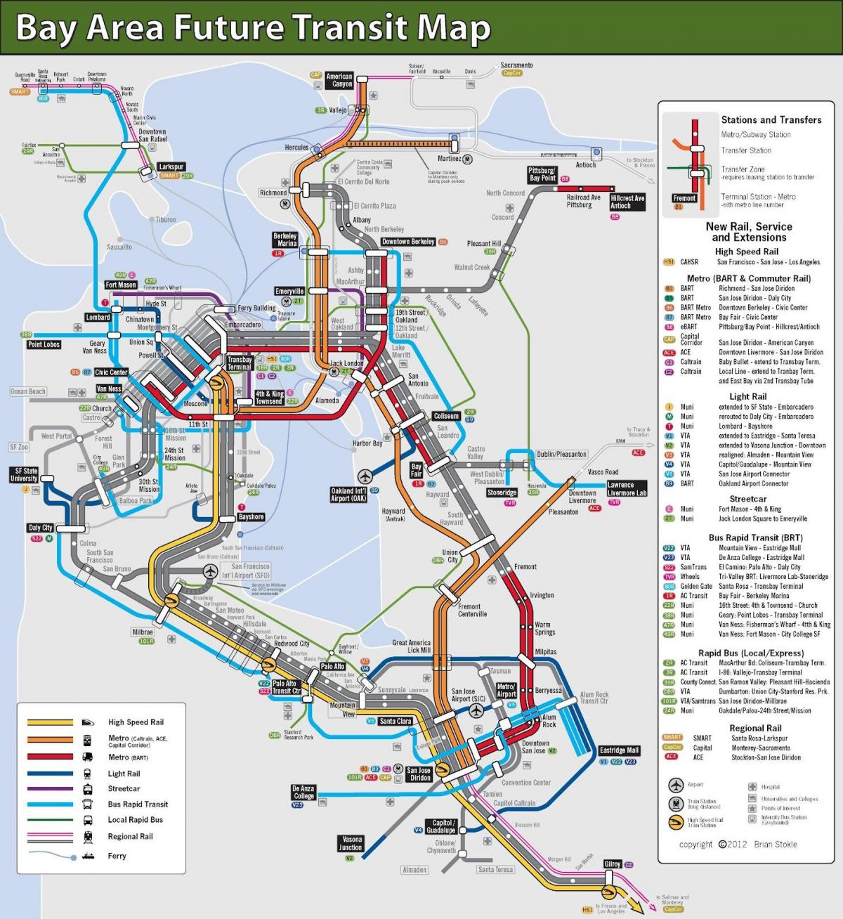 Сан Франциско обществен транспорт картата