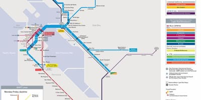 Станция Bart в Сан Франциско картата