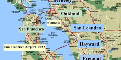 SFO Бей картата