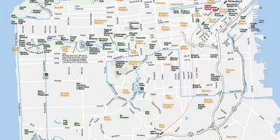 Карта на забележителностите на Сан Франциско 