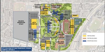 City college Сан Франциско корпус на картата 