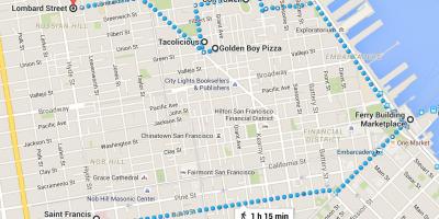 Сан Франциско Чайнатаун пешеходна обиколка на картата