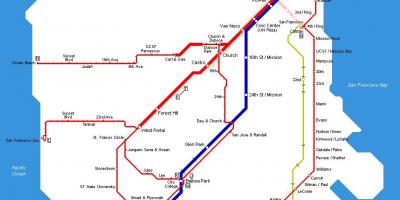 Карта Муни трамвай