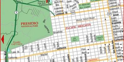 Карта на Пасифик Хайтс в Сан Франциско