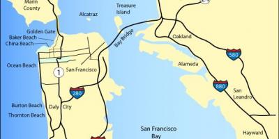 Карта на Сан Франциско плажове