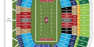 Карта на Сан Франциско 49ers в стадион 