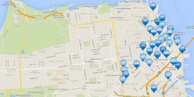 Карта споделете Сан Франциско велосипеди 
