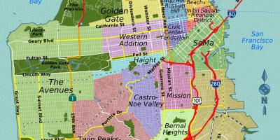 Карта на улиците на Сан Франциско, Калифорния