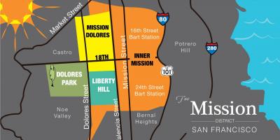 Карта мисия района на Сан Франциско