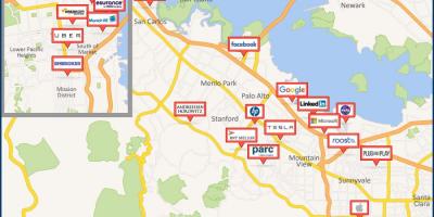 Карта на Силиконовата долина обиколка